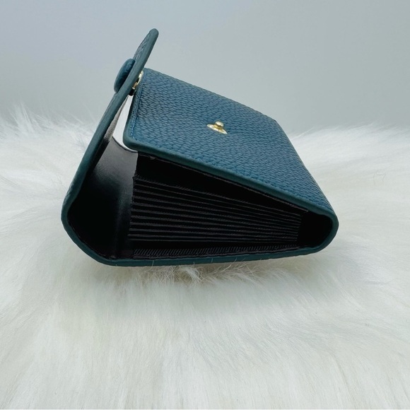 Women’s Minimalist Peacock Teal Card Wallet - Picture 5 of 7